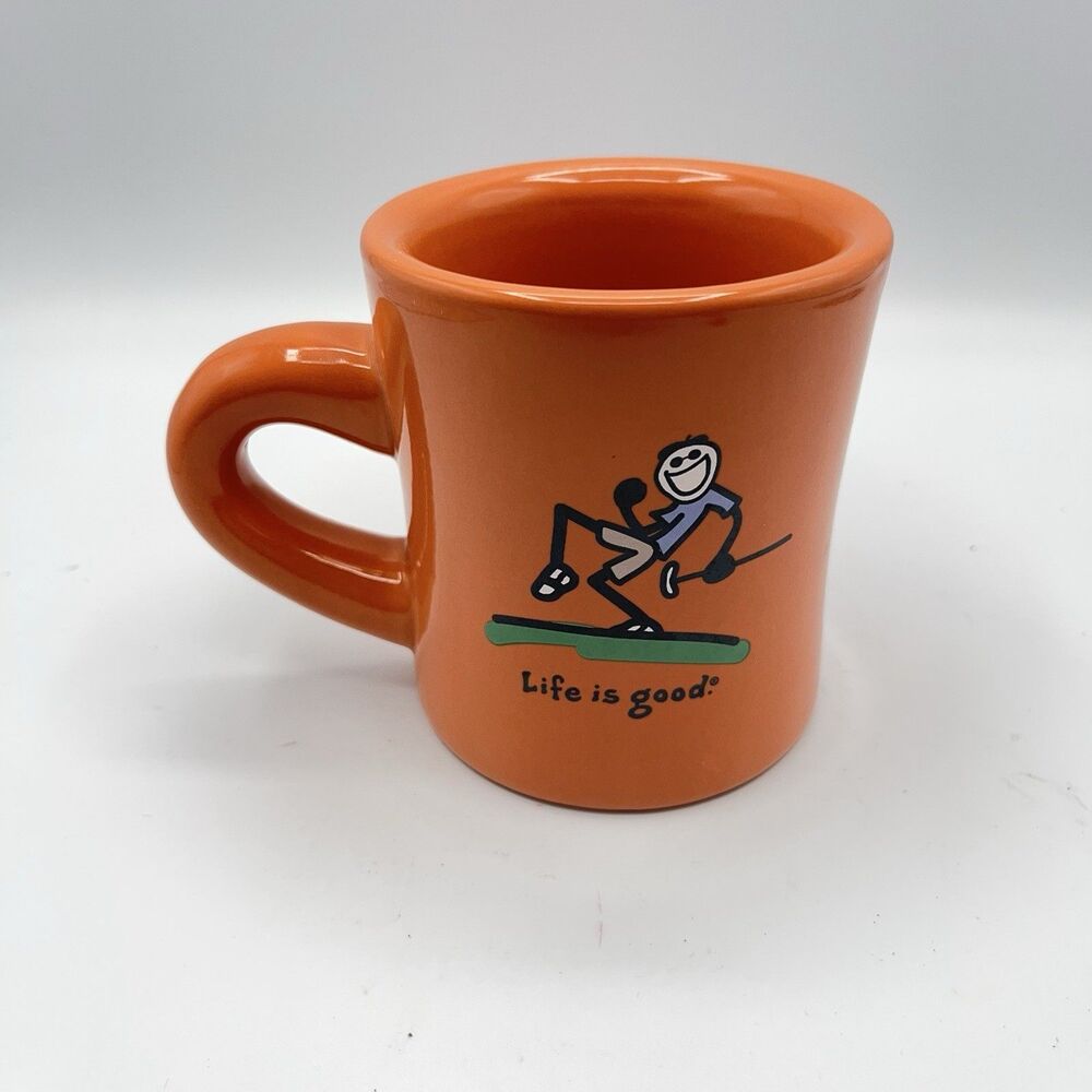 Life Is Good Golf Do What You Like Coffee Tea Cup Orange Ceramic Putter Mug